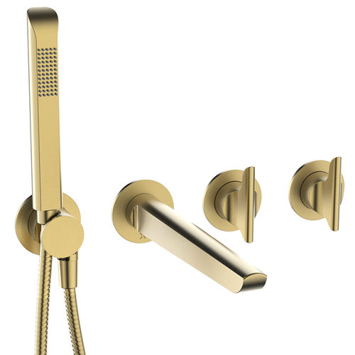 Crosswater Foile Shower Valve With Spout & Kit (2 Outlets, Br Brass).