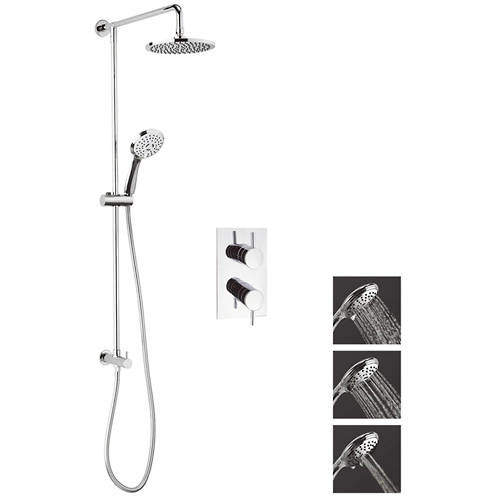 Crosswater Fusion Thermostatic Shower Valve With Rigid Riser Kit.