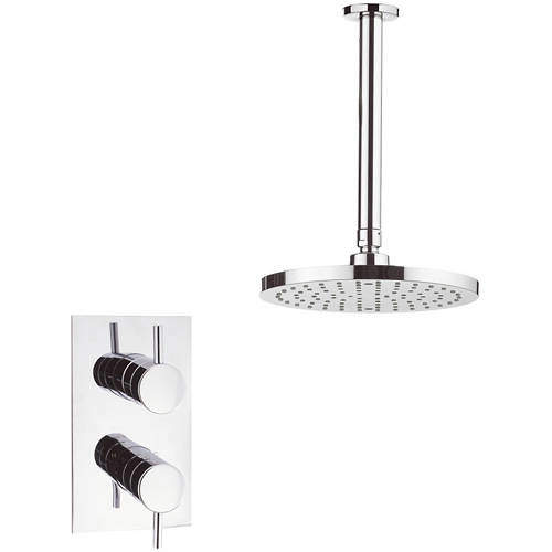 Crosswater Fusion Thermostatic Shower Valve, 200mm Round Head & Arm.