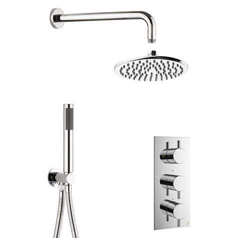 Crosswater MPRO 2 Outlet 3 Handle Shower Bundle (Chrome).