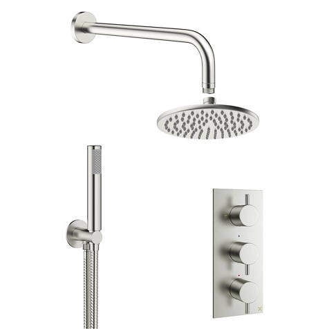 Crosswater MPRO 2 Outlet 3 Handle Shower Bundle (Brushed Steel).