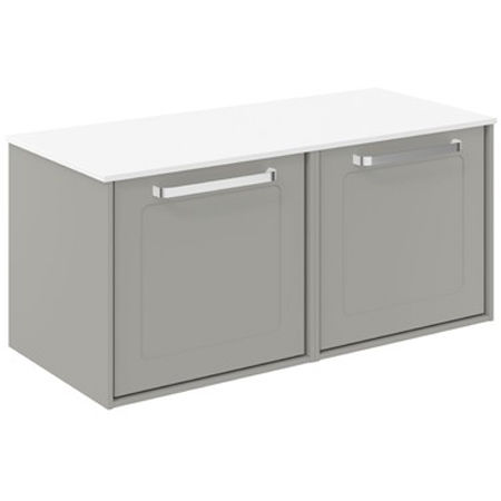 Crosswater Infinity Framed Vanity With White Top (1000mm, S Grey).