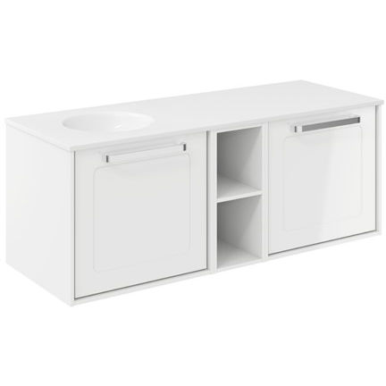 Crosswater Infinity Framed Vanity Unit With LH Basin (1200mm, G White).