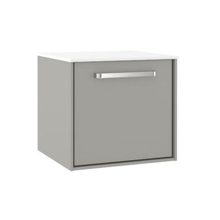 Crosswater Infinity Vanity Unit With White Top (500mm, Storm Grey Matt).