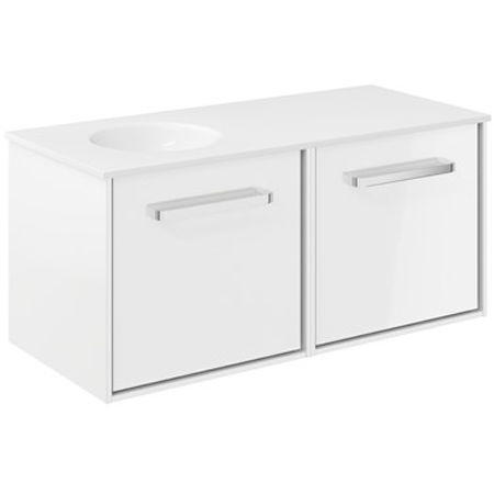 Crosswater Infinity Vanity Unit With LH Basin (1000mm, White Gloss).