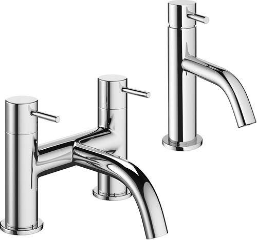 Crosswater Mike Pro Mono Basin Mixer & Bath Filler Tap Pack (Chrome).