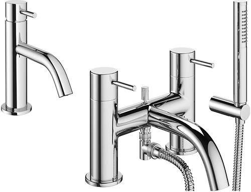 Crosswater Mike Pro Basin Mixer & Bath Shower Mixer Tap Pack (Chrome).