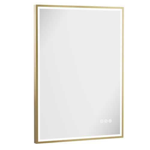 Crosswater MPRO LED Mirror 600x800mm (Brushed Brass Frame).