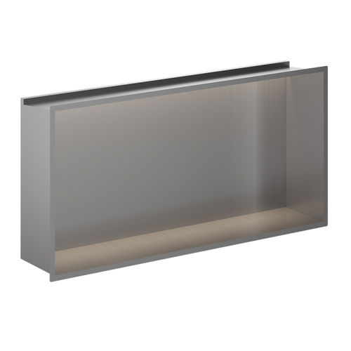 Crosswater Shower Niches Shower Niche With LED Light 610x305mm, Br Steel).