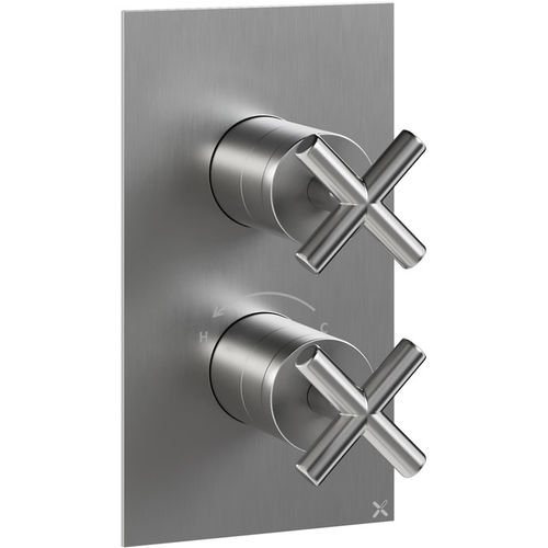 Crosswater MPRO Thermostatic Shower Valve (2 Way Diverter, Br Steel).