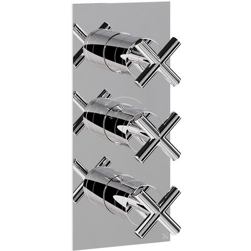 Crosswater MPRO Thermostatic Shower Valve With 3 Outlets (Chrome).