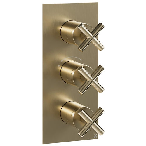 Crosswater MPRO Thermostatic Shower Valve With 2 Outlets (Br Brass).