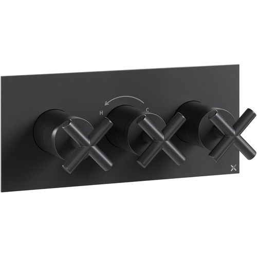 Crosswater MPRO Thermostatic Shower Valve With 3 Outlets (M Black).