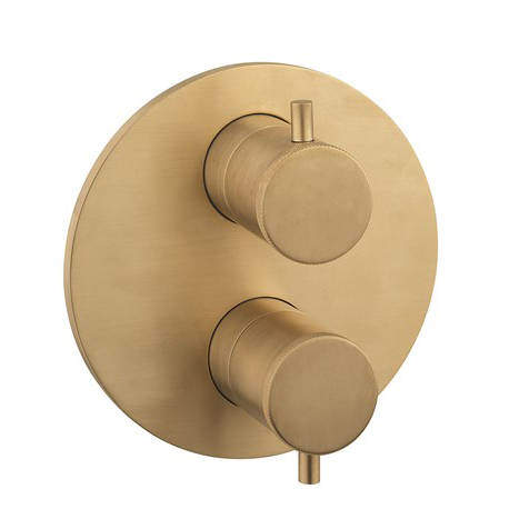 Crosswater Industrial Crossbox 2 Outlet Shower Valve (Un Brushed Brass).