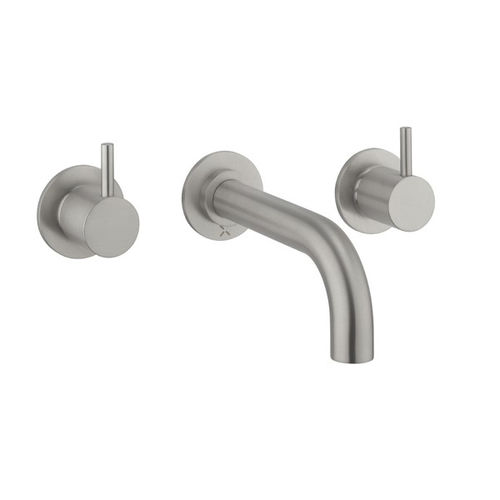 Crosswater MPRO Wall Mounted Bath Filler Tap (3 Hole, Brushed Steel).