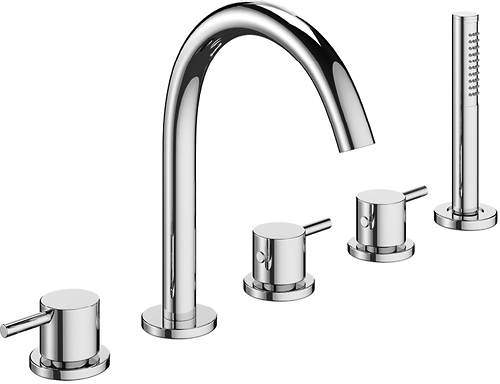 Crosswater Mike Pro Bath Shower Mixer Tap (5 Hole, Chrome).