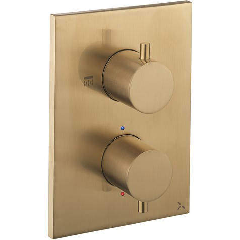 Crosswater MPRO Crossbox 1 Outlet Shower Trimset (Brushed Brass).