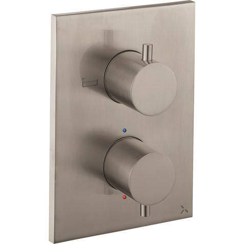 Crosswater MPRO Crossbox 2 Outlet Shower / Bath Valve (Brushed Steel).