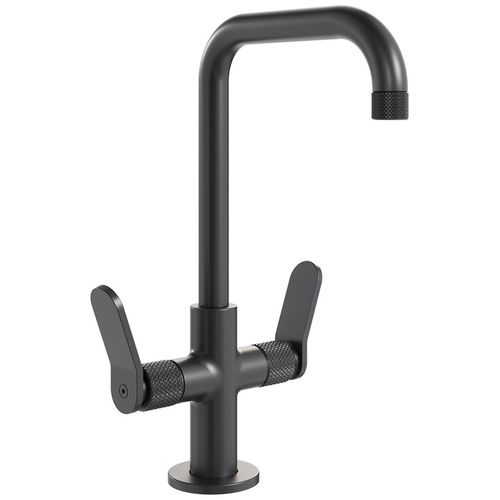 Crosswater Calix Mono Basin Mixer Tap With Lever Handles (Matt Black).