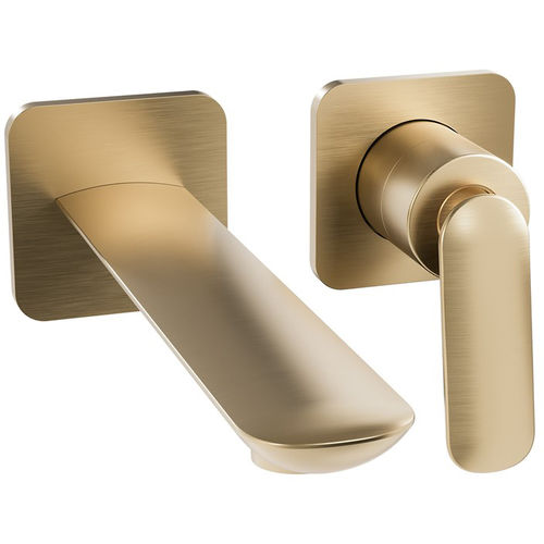 Crosswater Huck Wall Mounted Basin Mixer Tap (Br Brass).
