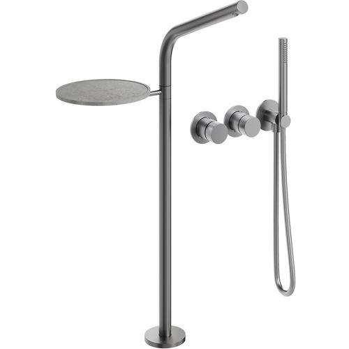 Crosswater Ixora Floor-standing BSM Spout With Wall Mounted Valve (316 stainless Steel).