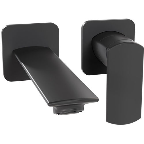 Crosswater Varda Wall Mounted Basin Mixer Tap (Matt Black).
