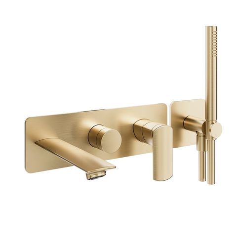 Crosswater Varda Wall-Mounted Bath Shower Mixer Tap (Br Brass).