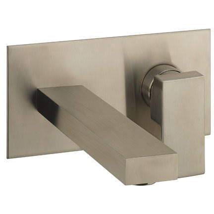 Crosswater Verge Wall Mounted Basin Mixer Tap (Brushed Stainless Steel).