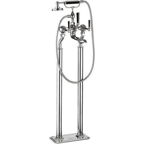 Crosswater Waldorf Floorstanding BSM Tap With Black Lever Handles.