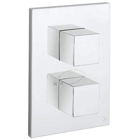 Crosswater Water Square Crossbox 3 Outlet Shower Valve (Chrome).