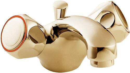 Deva Profile Mono Basin Mixer Tap With Pop Up Waste (Gold).