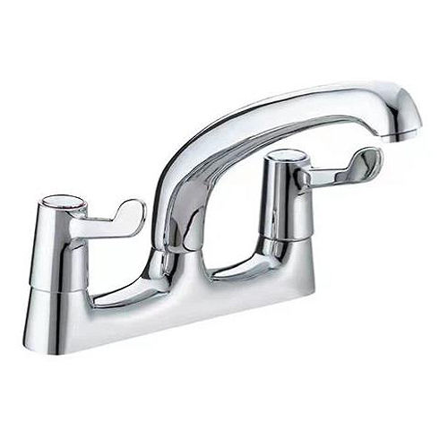 Deva Vitality Deck Mixer Kitchen Tap With Lever Handles (Chrome).