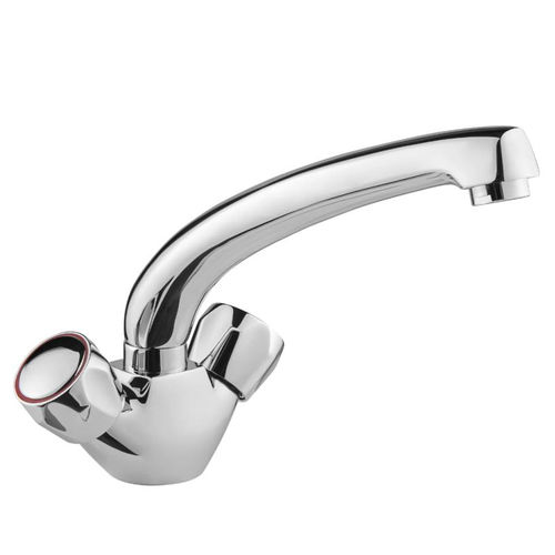 Deva Vitality Sink Mixer Kitchen Tap With Round Handles (Chrome).
