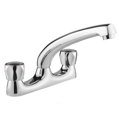 Deva Vitality Deck Mixer Kitchen Tap With Round Handles (Chrome).