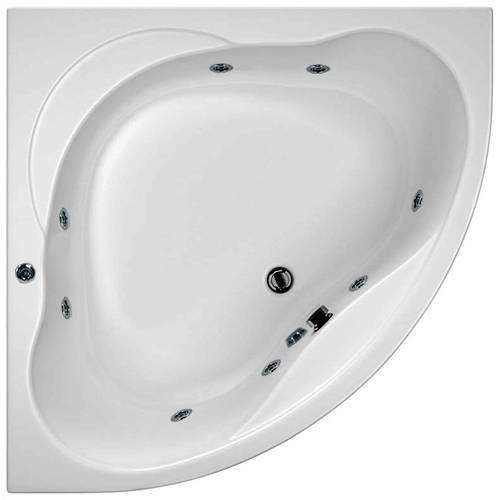 Hydrabath Laguna Corner Whirlpool Bath With 8 Jets & Panel, 1200x1200mm.