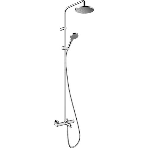 Hansgrohe Vernis 200 1 Jet Showerpipe Pack With Bath Filler Spout.