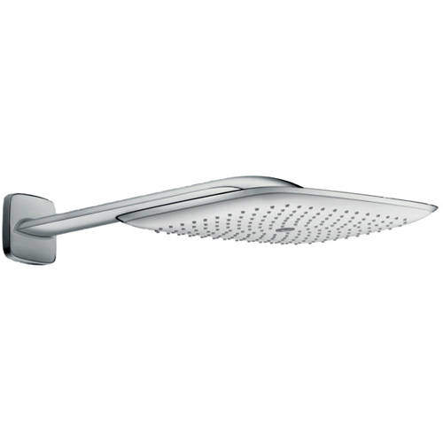 Hansgrohe PuraVida 400 Air 1 Jet Eco Shower Head & Arm (White & Chrome).