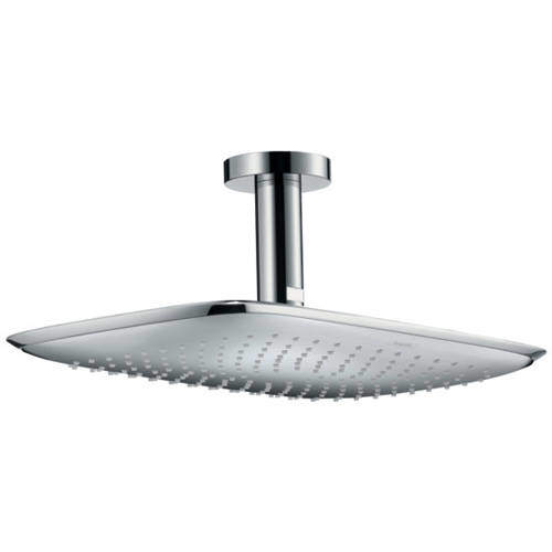 Hansgrohe PuraVida 400 Air 1 Jet Eco Shower Head & Arm (390x260, Chrome).