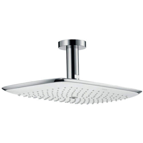 Hansgrohe PuraVida 400 Air 1 Jet Eco Shower Head & Arm (White & Chrome).