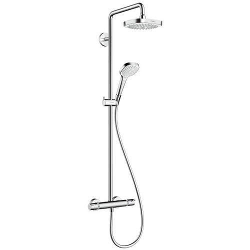 Hansgrohe Croma Select E 180 Showerpipe Pack With Eco (White & Chrome).
