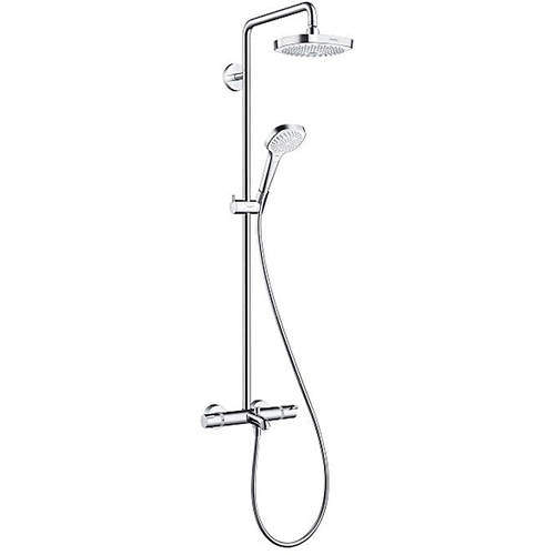 Hansgrohe Croma Select E 180 2 Jet Showerpipe Pack With Bath Spout.