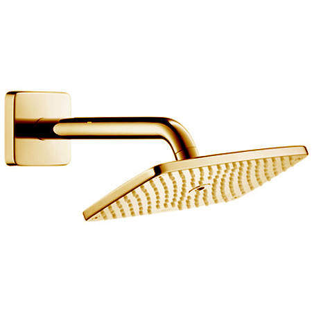 Hansgrohe Raindance E 240 1 Jet Shower Head & Arm (Polished Brass).