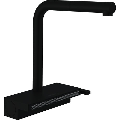 Hansgrohe Aquno Select M81 Kitchen Tap With Pull Out (2 Jets, Matt Black).