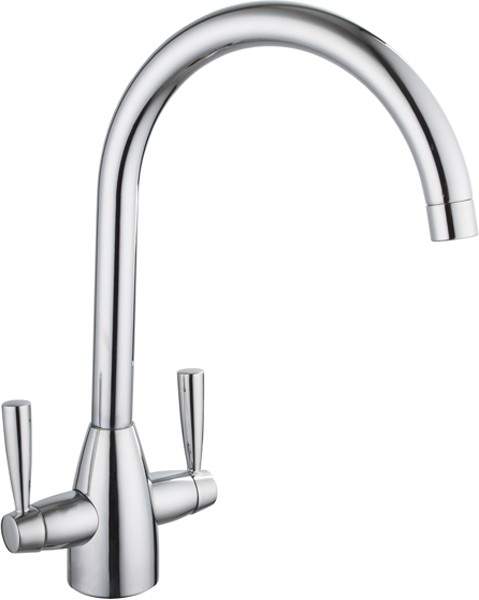 Hydra Mia Kitchen Tap With Twin Lever Controls (Chrome).