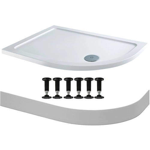 Easy Plumb Offset Quadrant Shower Tray 900x760mm (RH). Tuff Trays HI