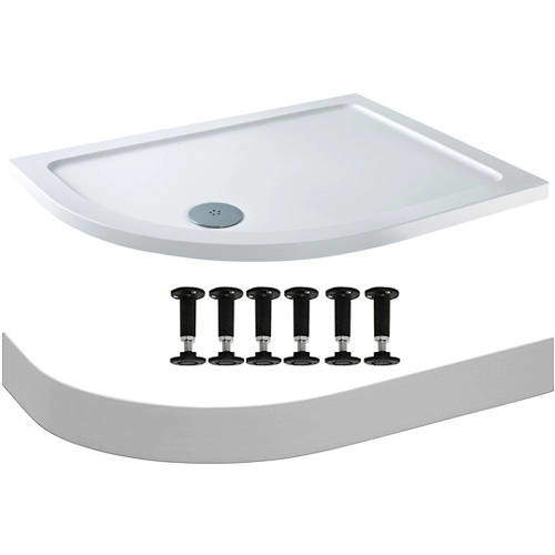 Easy Plumb Offset Quadrant Shower Tray 1200x900mm (LH). Tuff Trays HI