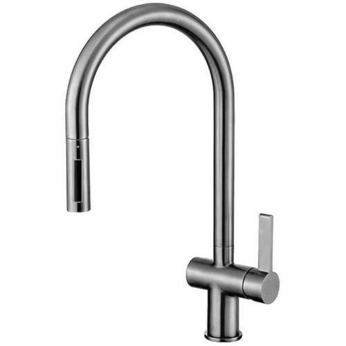 JTP Vos Vos Kitchen Tap With Pull Out Spray (Brushed Black).