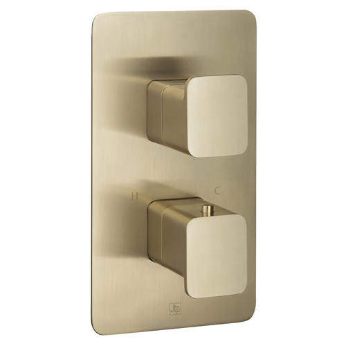 JTP Hix Concealed Thermostatic Shower Valve (1 Outlet, Brushed Brass).