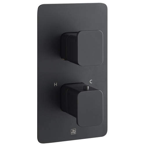 JTP Hix Concealed Thermostatic Shower Valve (1 Outlet, Matt Black).