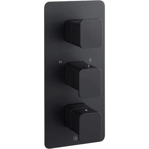 JTP Hix Concealed Thermostatic Shower Valve (2 Outlets, Matt Black).